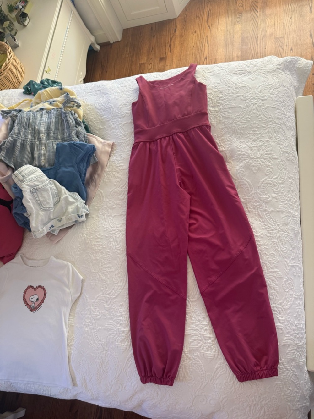 Girls Pink Sleeveless Jumpsuit